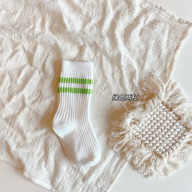 Spring Autumn Soft Cotton Children Sport Sock Kids School Sock Solid Color Baby Boy Girl Socks Calf Sock