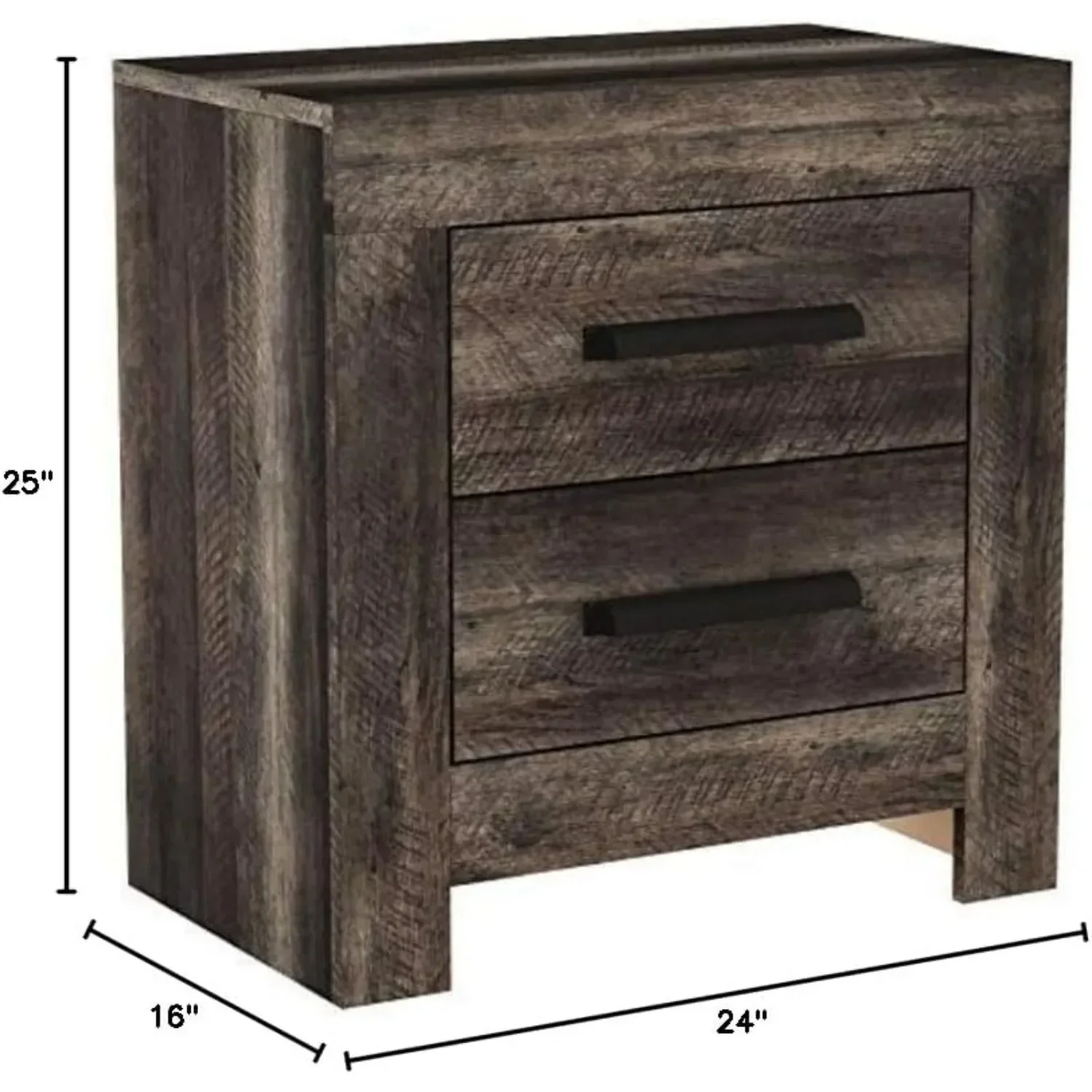 Wynnlow-Table de nuit rustique 2 MELTwo, gris patiné