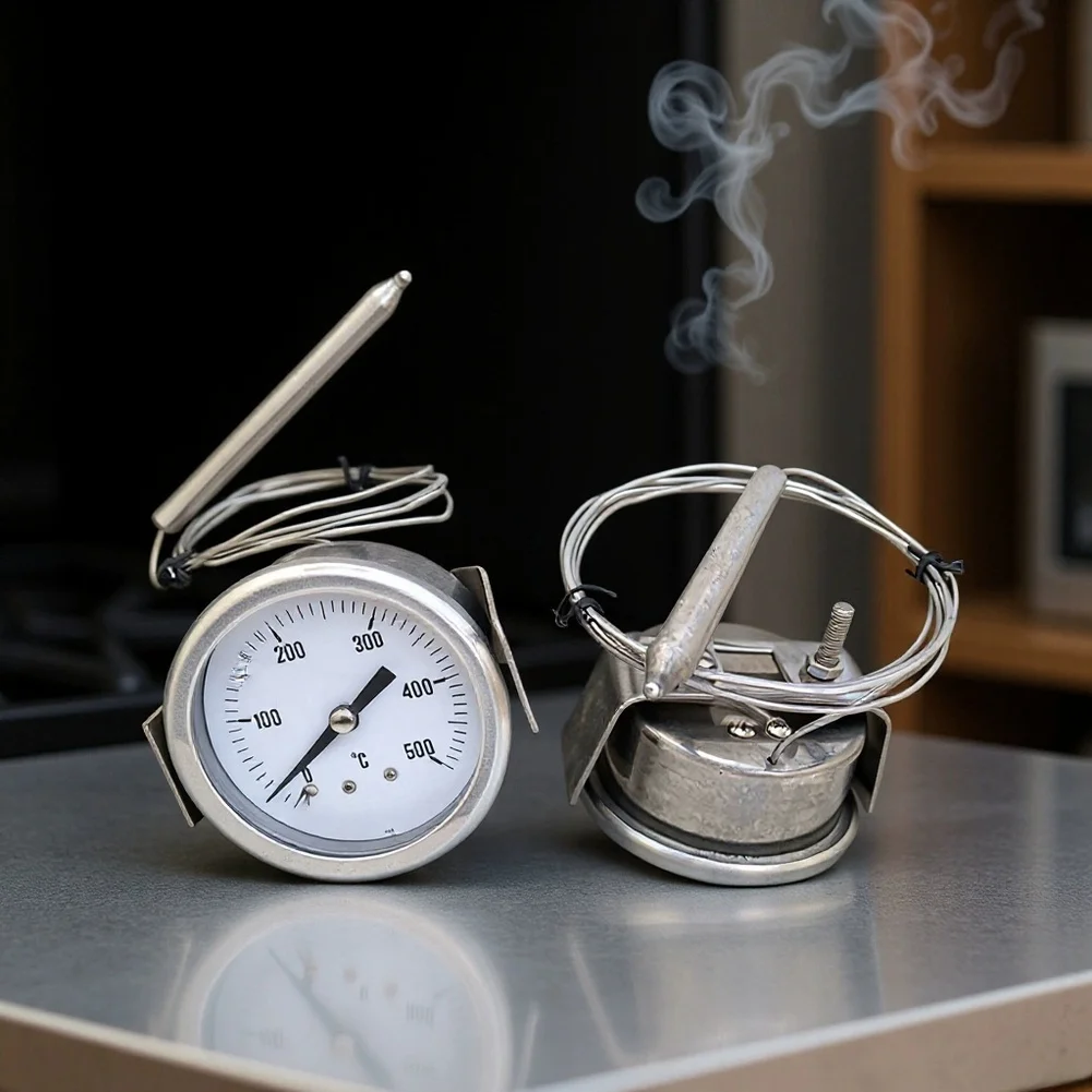 Oven Thermometer Stainless Steel 0-500C with 67mm Body for Pizza Oven Furnace Grill and High Heat Roasting Applications