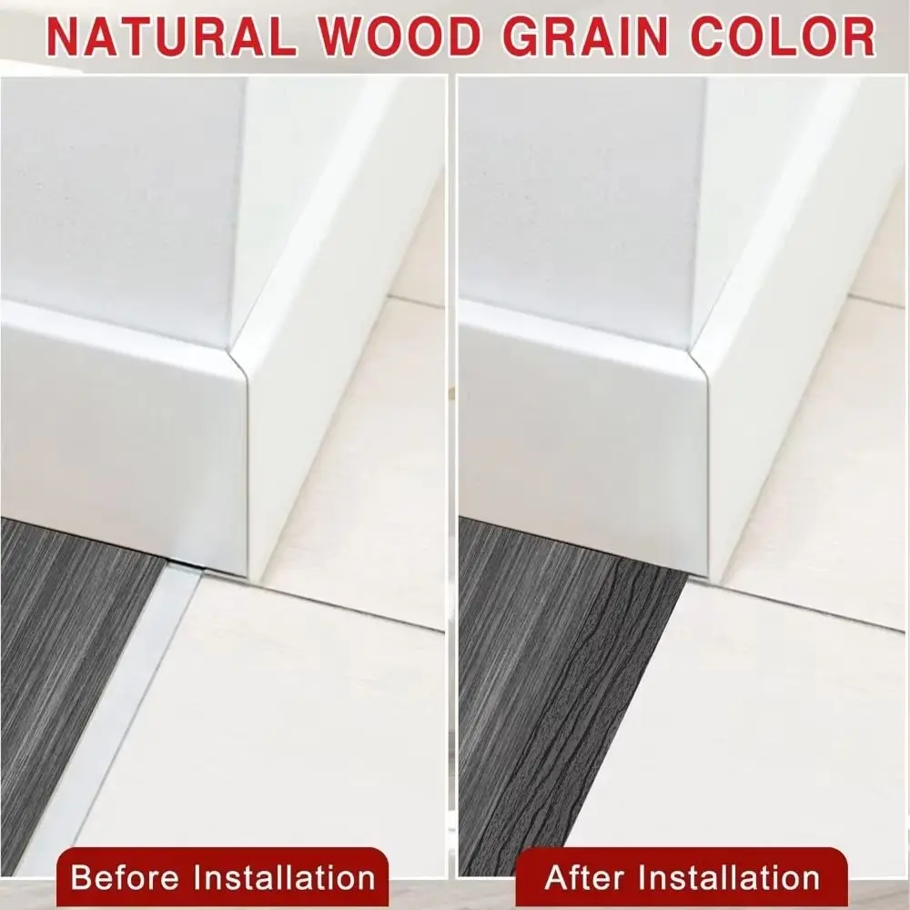 

Wood Like Self Adhesive Floor Transition Strip Windproof PVC Material Door Seal Waterproof Insect Proof