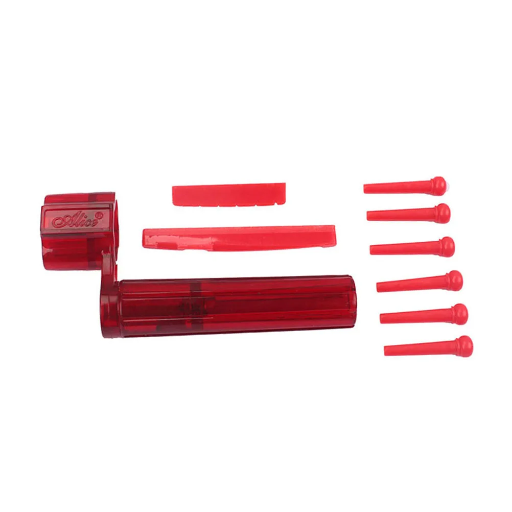 

Red Plastic Guitar Saddle and Nut Replacement Kit Durable Easy to Cut Guitar Accessory for Better Sound and Playability Bridge