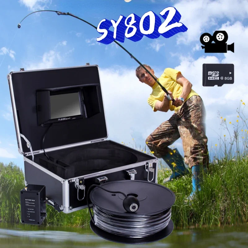 

Underwater Camera 7'' Monitor Fish Finder SY802 Deeply IP68 Waterproof Camera with Aluminum Box DVR Function Optional 200m Cable