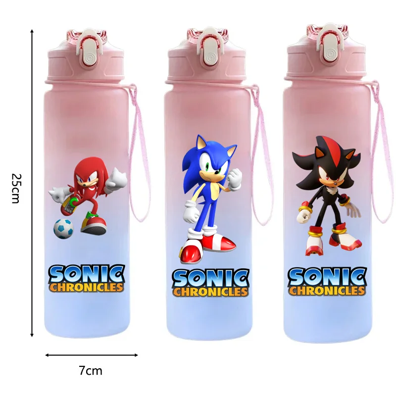 750ML Sonic The Hedgehog Water Cup With Straw cartoon Leakproof Water Bottle Drinking Outdoor Travel Gym Fitness Jugs kids Gifts