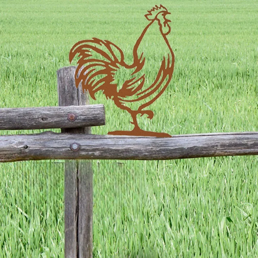 CIFBUY Wrought Iron Rooster Mailbox Topper Personalized Decorative Ornament for Outdoor Yard Garden and Home Decor
