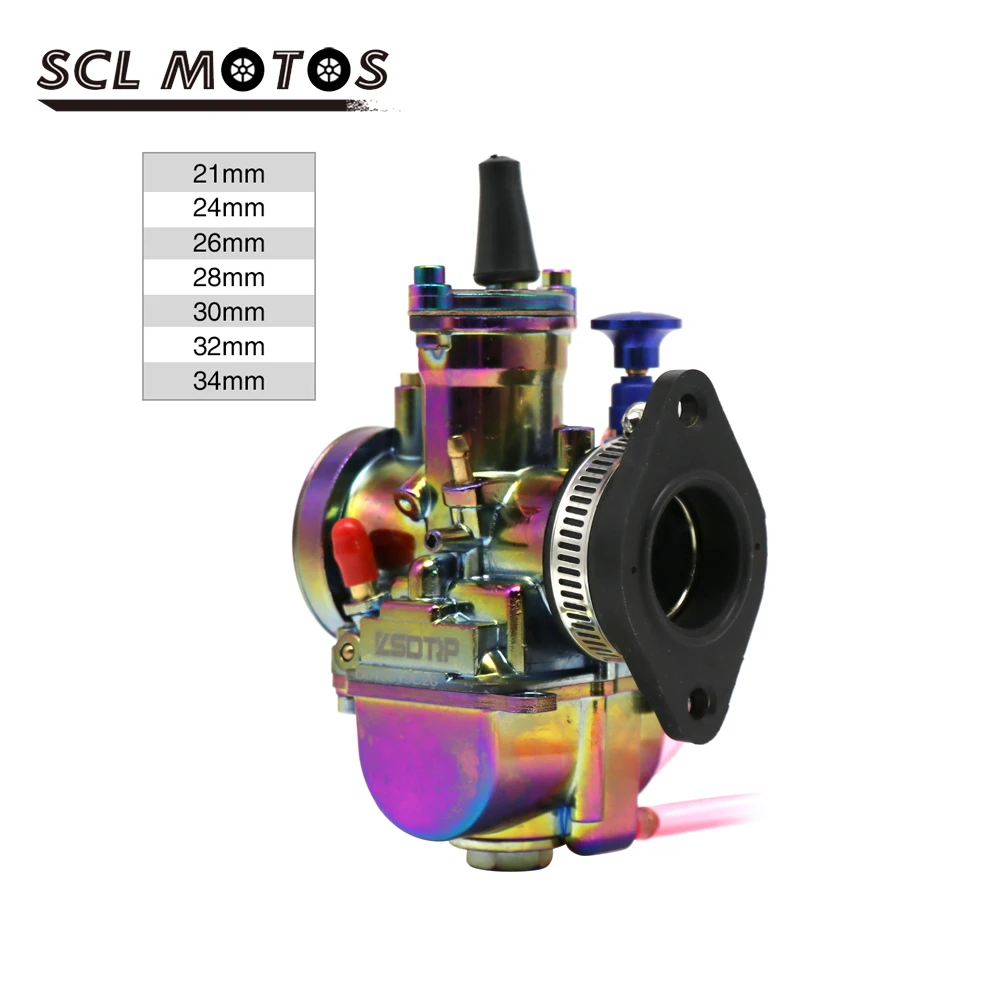 SCL MOTOS Carburetor Racing Carb with Inlet Pipe Power Jet PWK 21 24 32 34mm For 2T 4T 50cc - 350cc Dirt Bike Scooter Motocross