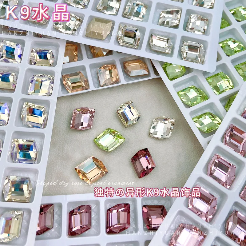 5 個ネイルラインストーンチャームクリスタルネイルアート形クリスタル光沢のあるローズネイルアクセサリー