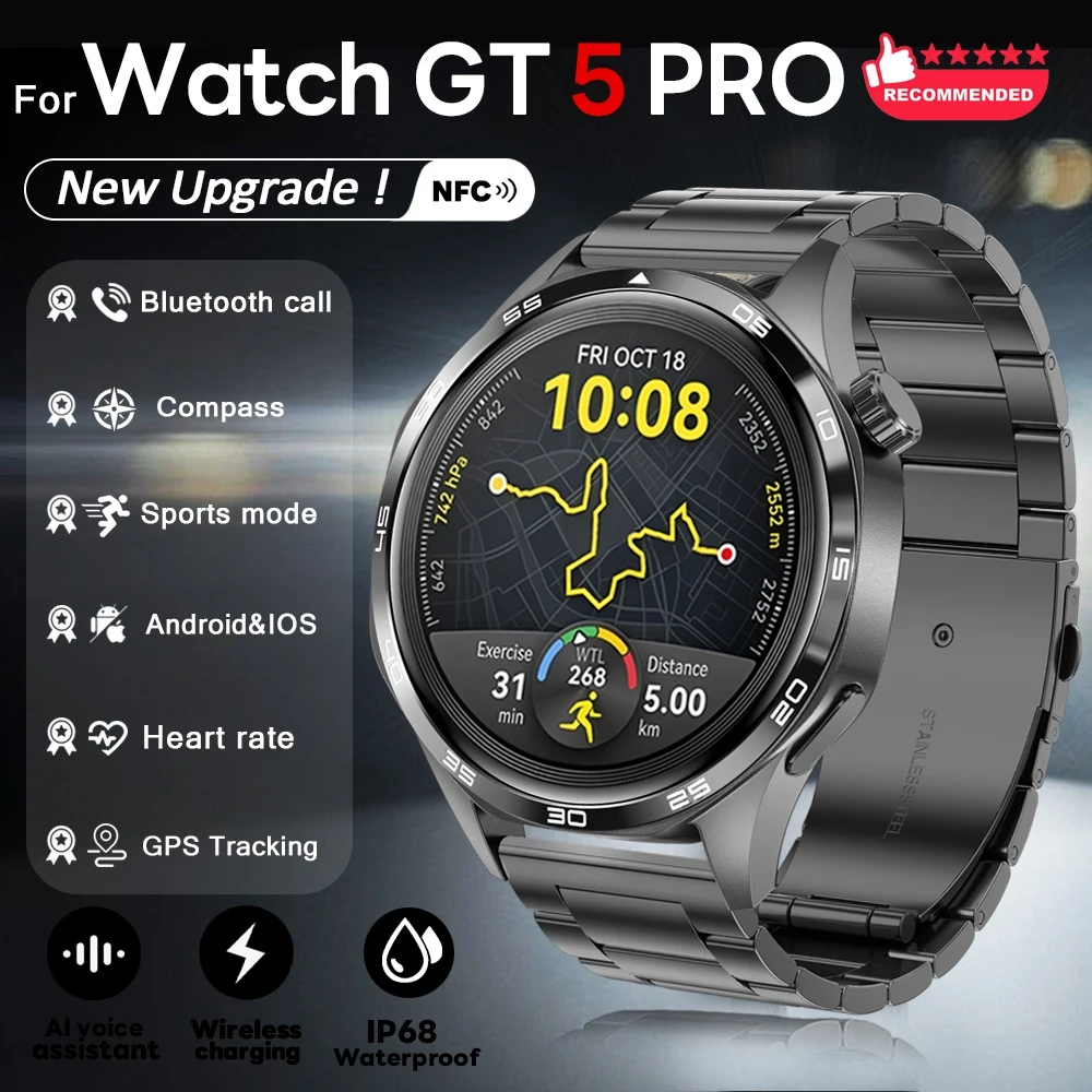 

2025 New GPS Sports Smart Watch Men Wireless Talk Bluetooth Watch IP68 Waterproof Watch 5 PRO Fitness Sports Watches For Android