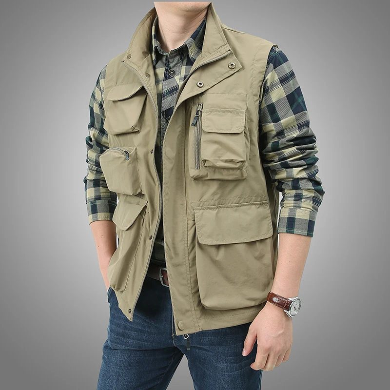 

Cargo Waistcoat Men Outdoor Multi-pocket Fashion Waistcoat Breathable Coat Every Fashion Handsome Men's Wear High Quality Coat