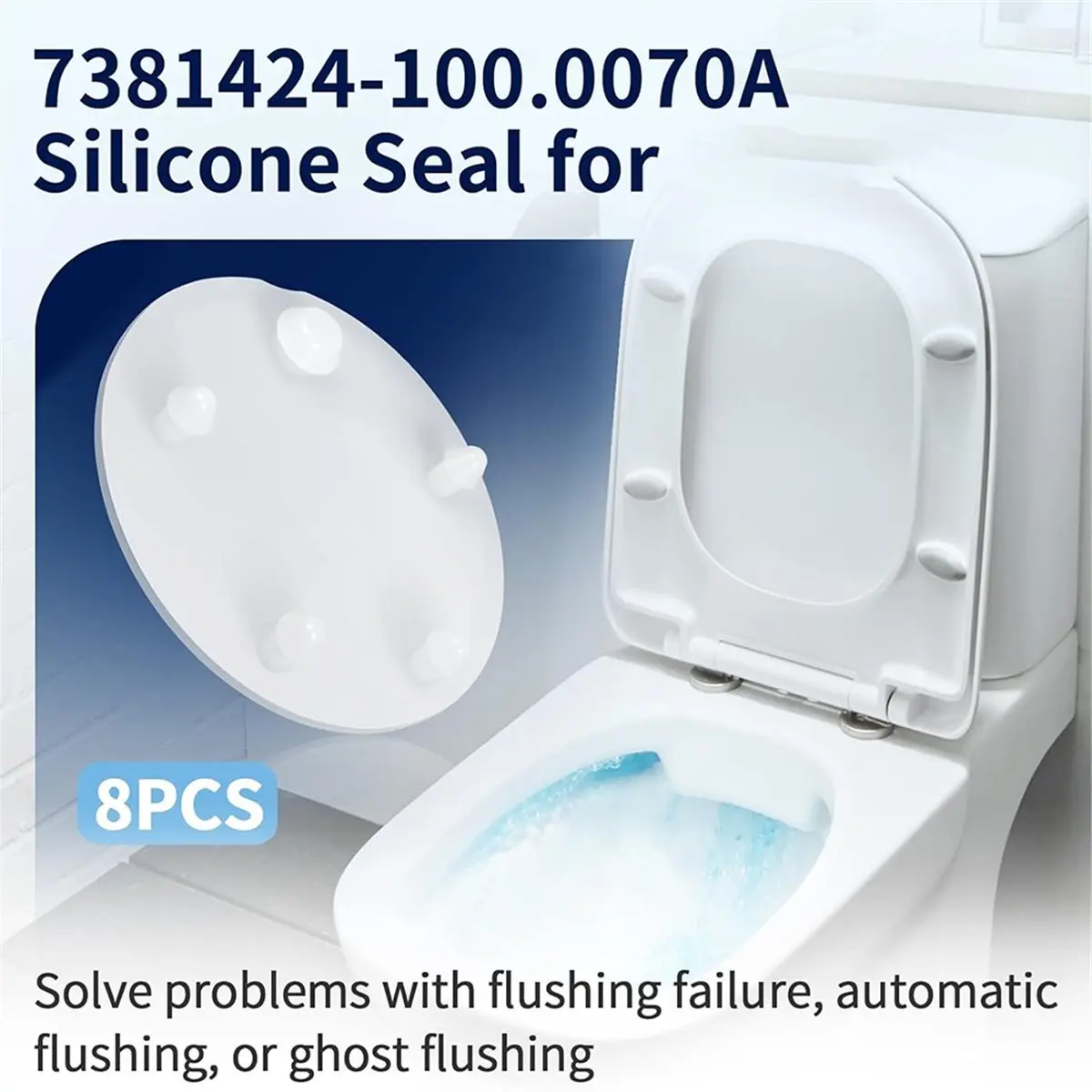 618 Mega Sale 8-Pack for Vormax Toilet Flapper Replacement Kit, 7381424-100.0070A Silicone Seal Gasket, 3 Inch