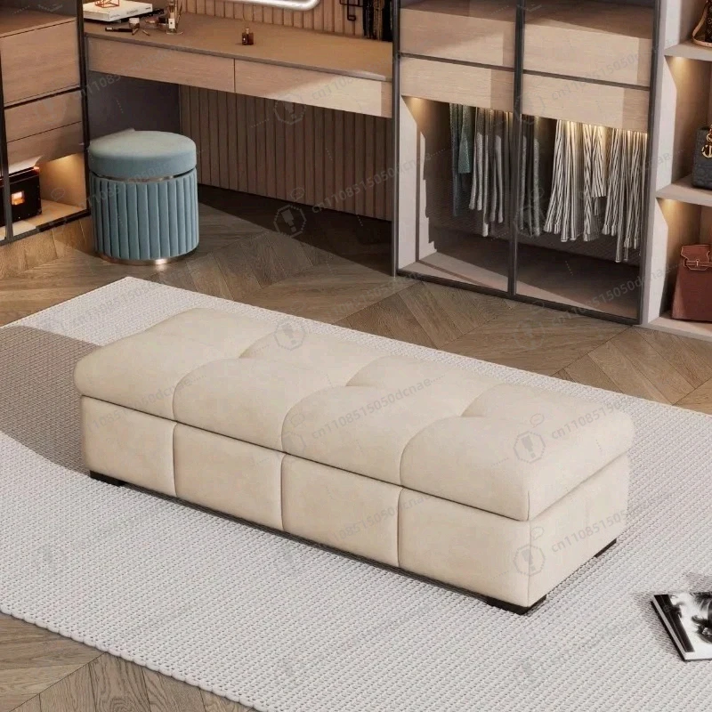 

Скандинавская тумба-пуф для прихожей с отсеком для хранения, кремового цвета, итальянская мебель для дома, прикроватный пуф, банкетка для гардеробной, диван-оттоманка, скамья для хранения вещей