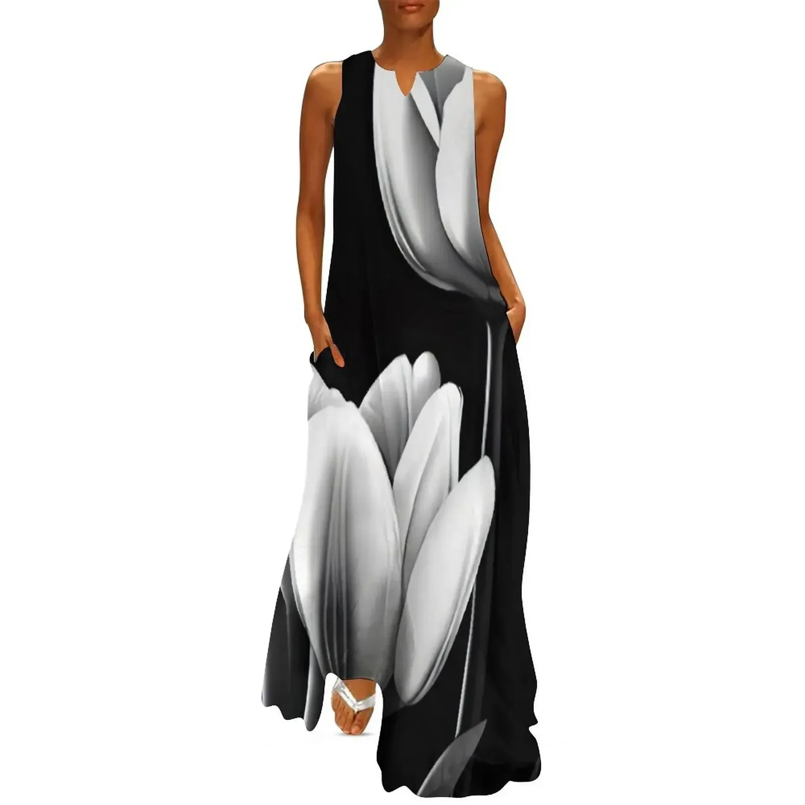 

White tulips Long Dress party dresses woman Summer skirt ladies dresses for special occasions Dress