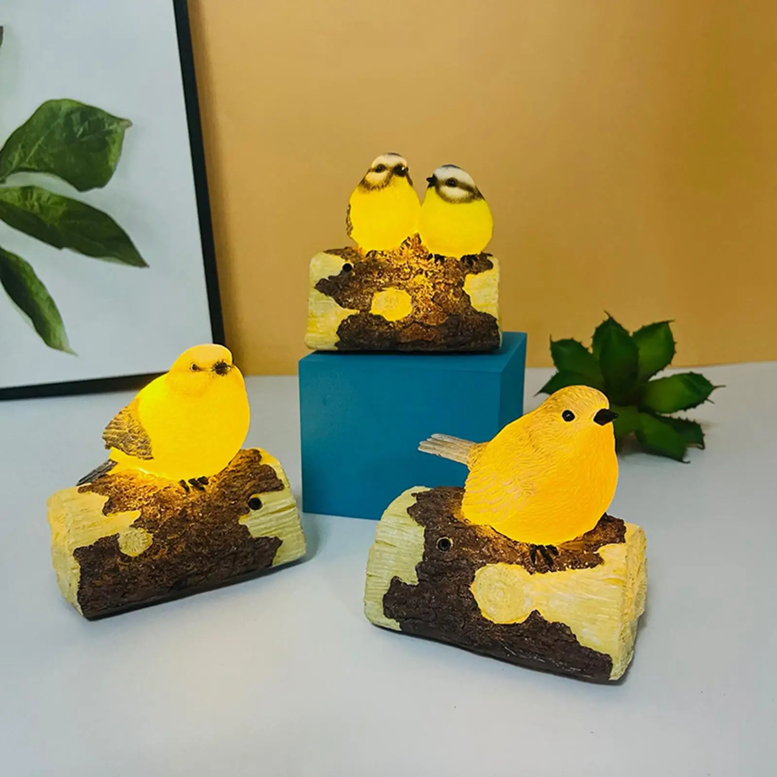 Bird Statue, Bird Figurine Little Cute Toys Decorative Resin Bird Figure for