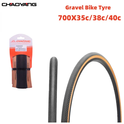 CHAOYANG Neumático de bicicleta de grava, neumático de borde marrón para bicicleta de carretera de campo traviesa, neumático exterior retro 700X32c 35C 38C 40C