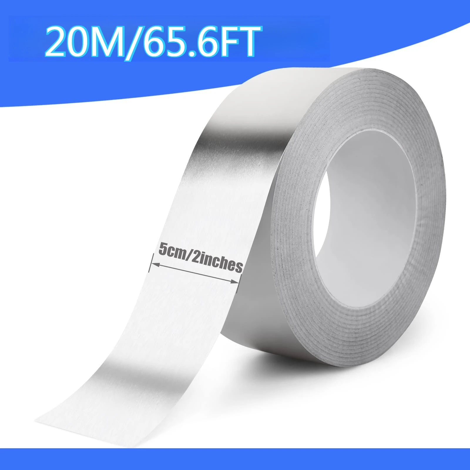 Лента из алюминиевой фольги GTSE, многоцелевая серебряная металлическая лента, клейкая уплотнительная фольга, теплоизоляционная герметичная лента