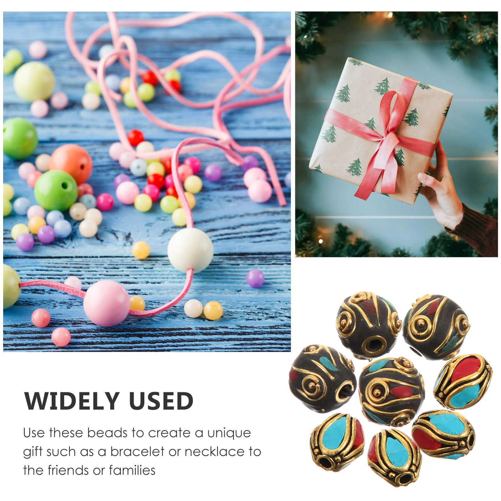 

10Pcs Handmade Buddha Loose Beads Vintage Style Spacer Beads DIY Jewelry Making Accessories Buddhist Crafts Supplies