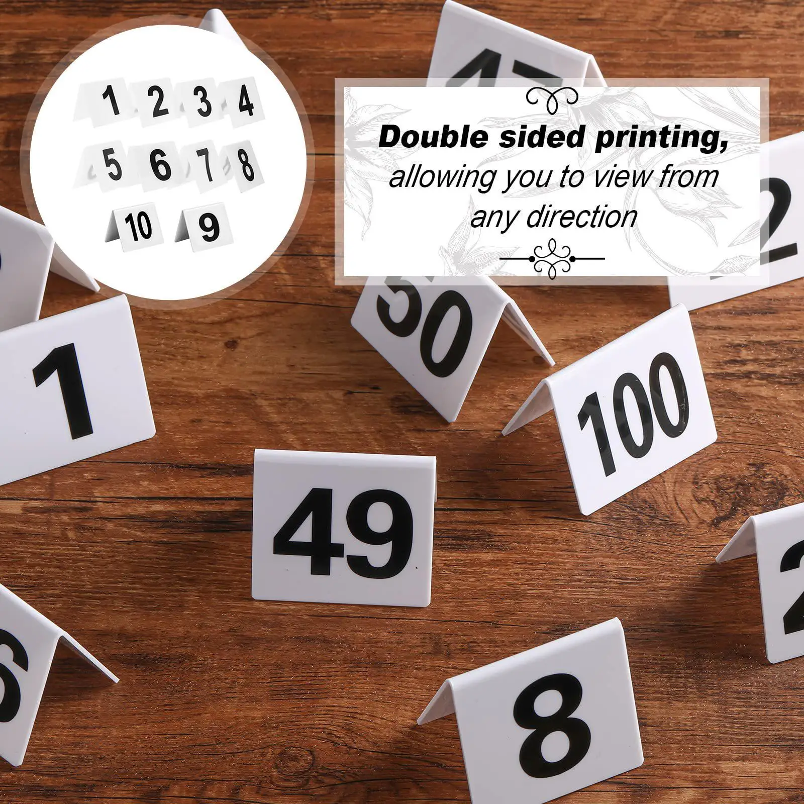 

10Pcs Table Numbers Tent Cards Modern Acrylic Signs and Holder 1-10 for Restaurant Reception Party Event Banquets Wedding
