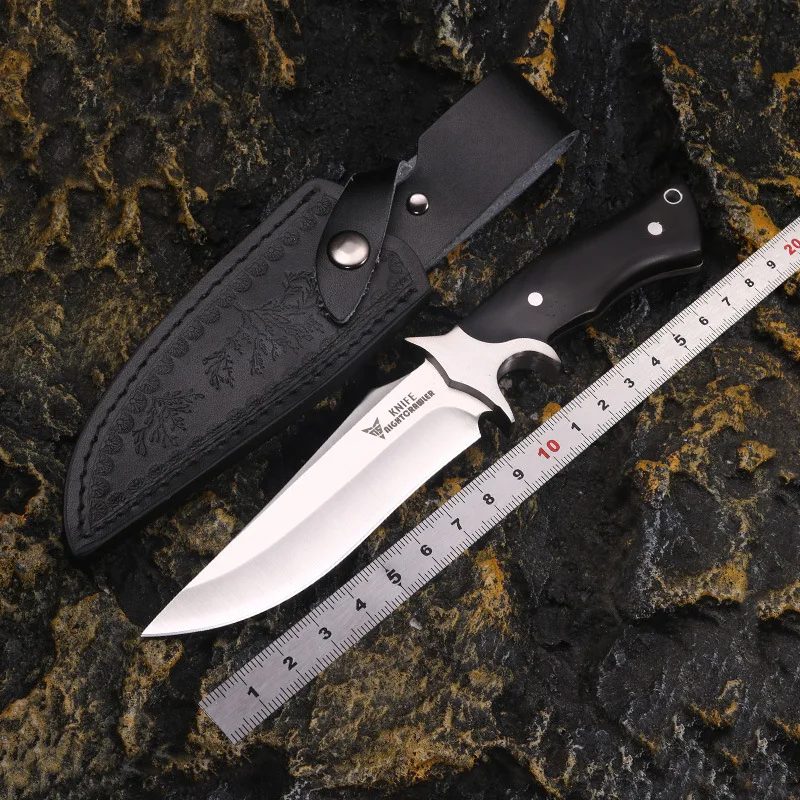 High hardness 9 chrome outdoor knife handle, easy to carry camping knife for users