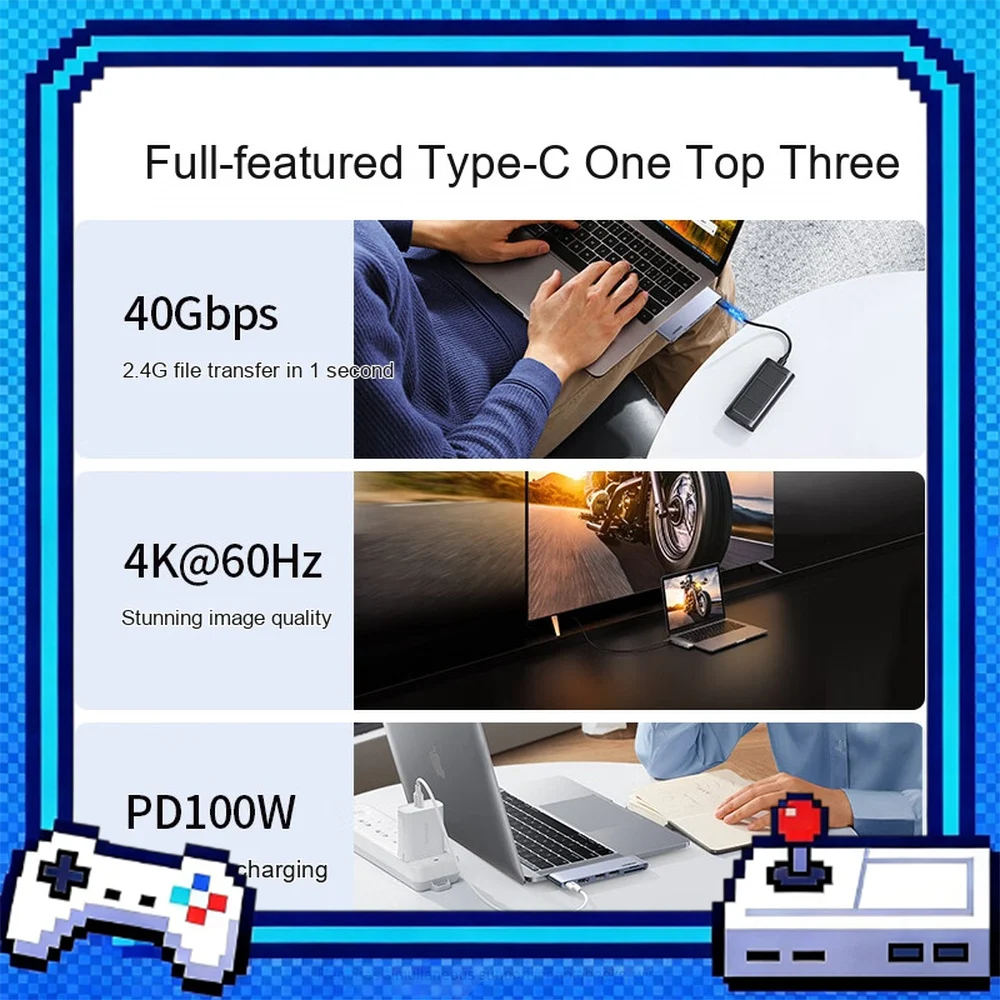 UGREEN 80856 CM380 USB C Hub 6 in 1 with 4K 60Hz HDMI USB 3.0 SD TF PD 100W Triple Display Dock for MacBook Pro Air