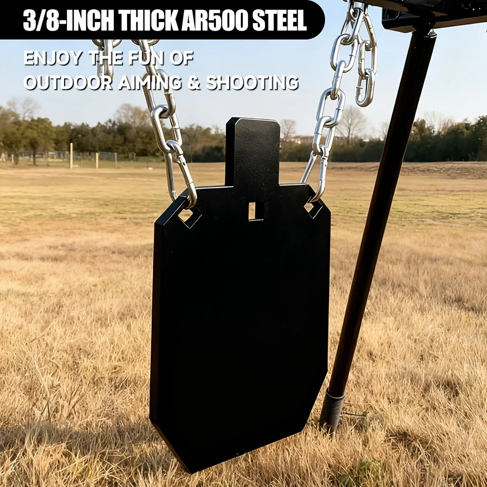 1pc AR500 Steel Targets for Shooting, 3/8' Thick AR500 Shooting Gong Combo Targets, Perfect for Target Practice Shooting - Black