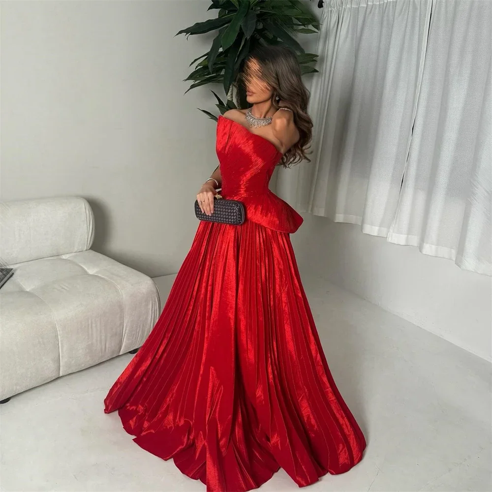 Prom Dress Strapless Ball Floor Length Sleeveless Flouncing Bespoke Occasion Dresses Saudi Arabia Formal Evening Gown