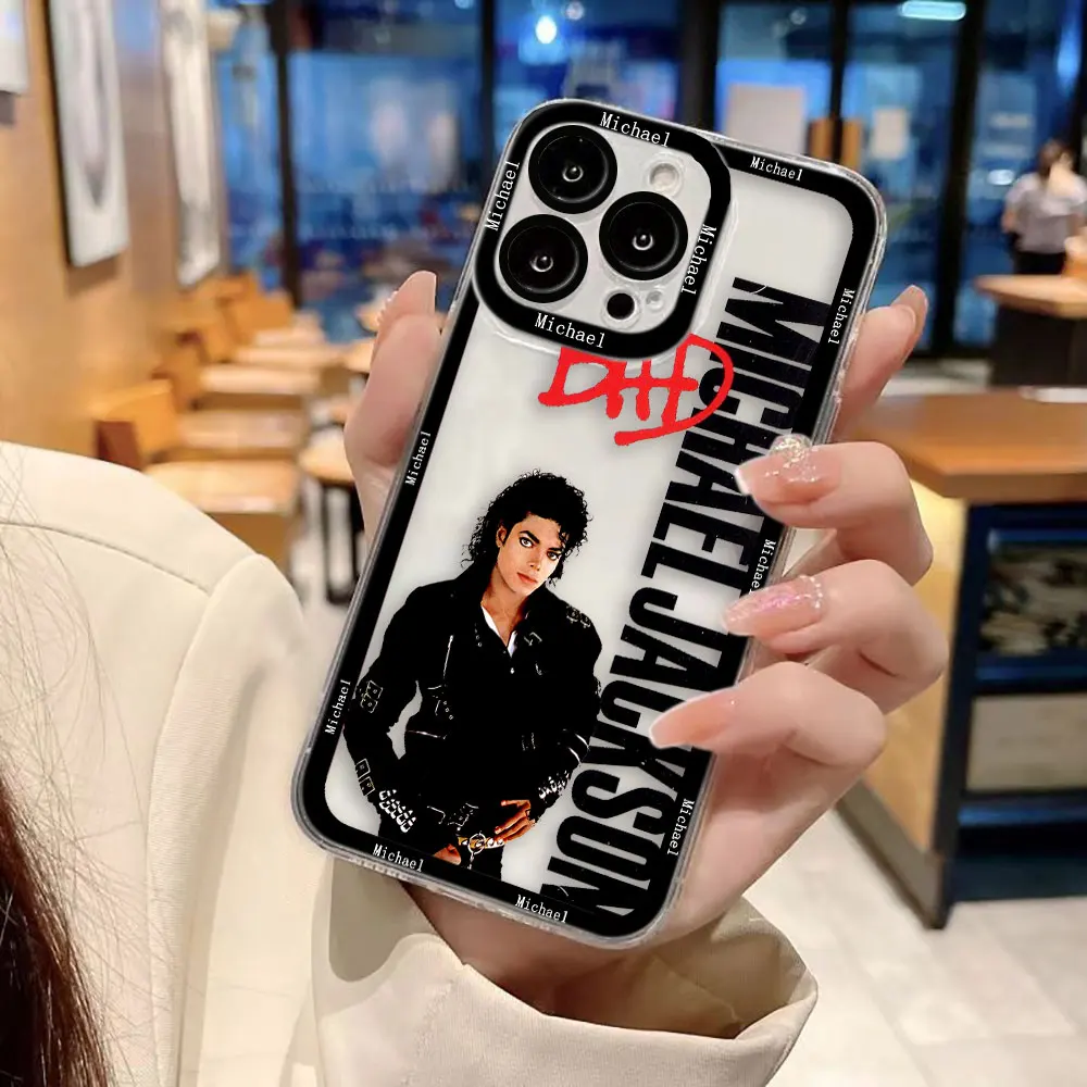 Capa Transparente para Celular com Tema Dançarino Michael Jackson para Xiaomi Redmi Note 15 14 13 12 11 11T 11S 10 9 10S 9S 8 Pro Max Plus