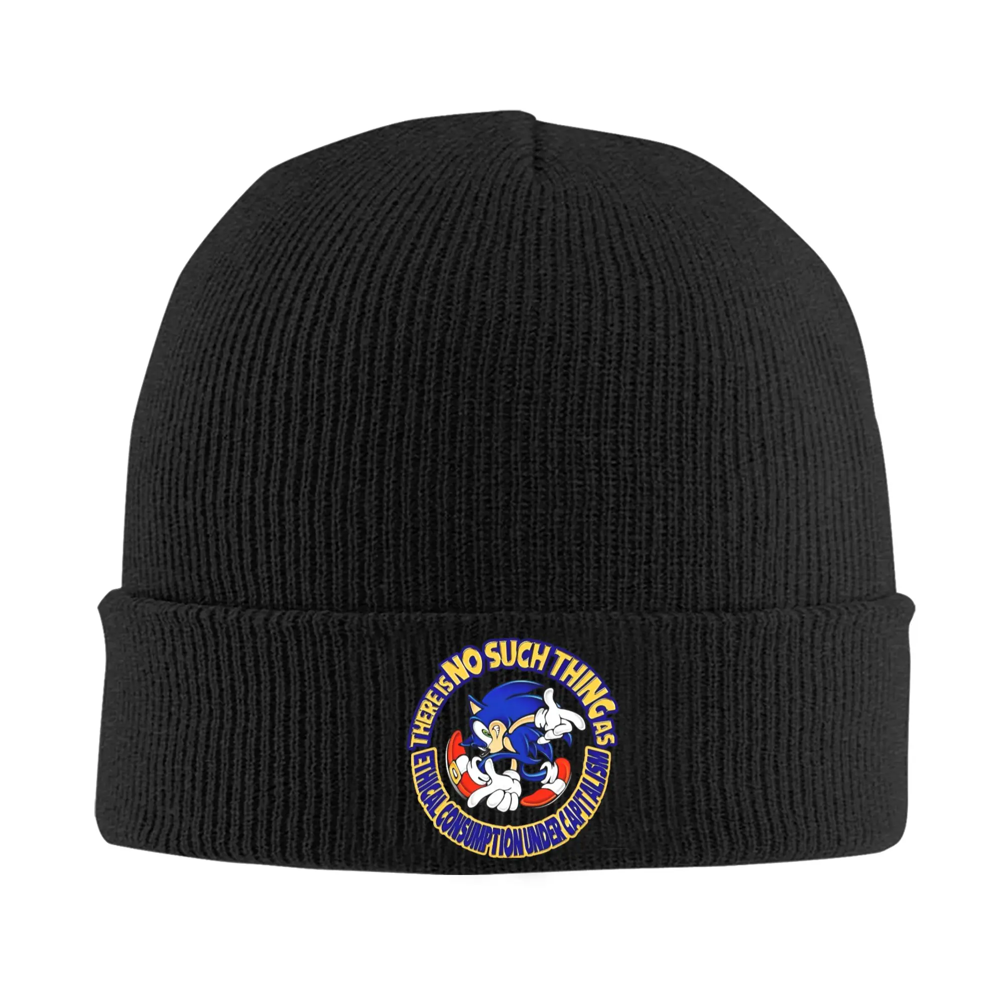 S-Sonic Retro Game Cartoon Knit Hat  Street Caps Female Male Kpop Beanie Hats Spring Design Thermal Elastic Bonnet Hats
