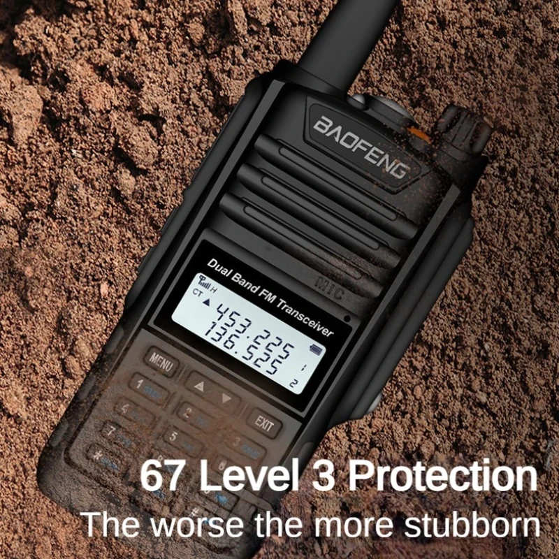 Baofeng BF-A58 جهاز اتصال لاسلكي محمول IP67 مستوى مقاوم للماء والغبار مع زر شاشة كبير لمسافات طويلة اتصال داخلي خارجي