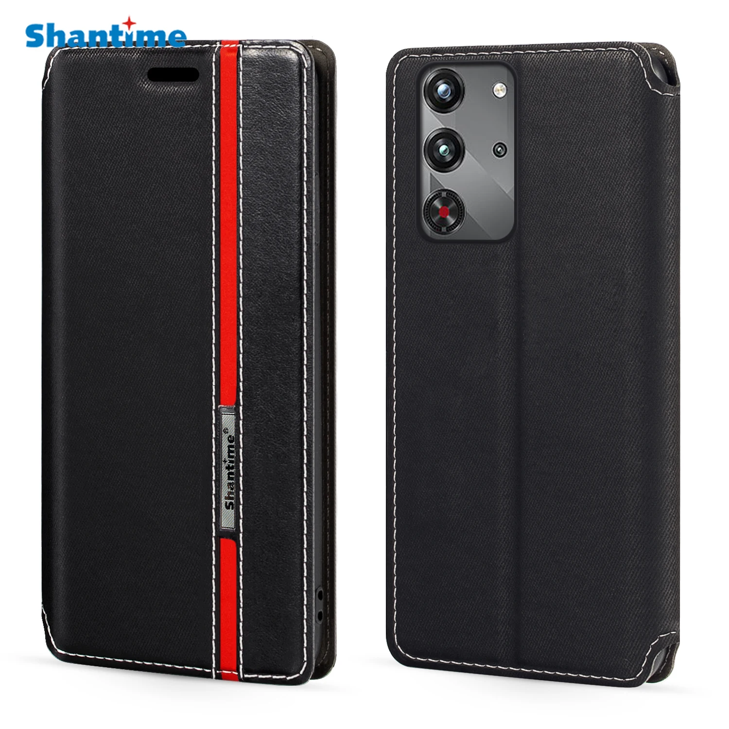 For ZTE Nubia Red Magic 10 Pro 5G Case Fashion Multicolor Magnetic Closure Leather Flip Case Cover with Card Holder 6.85 inches