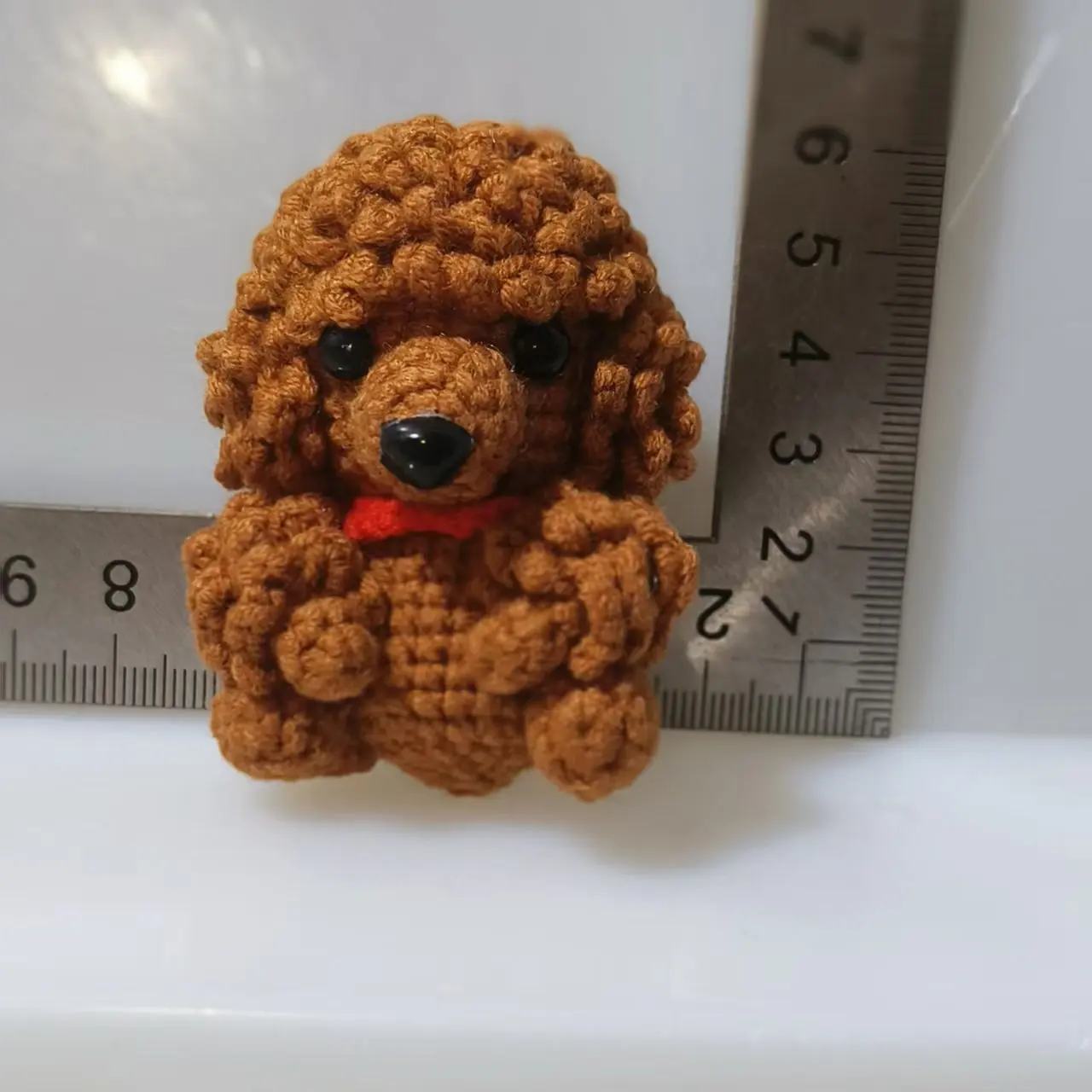 Niedlicher Gehäkelter Hund Handgemachter Gestrickter Hundeschlüsselanhänger Kreativer Tieranhänger Rucksackanhänger Geschenk für Freunde – Detail 3