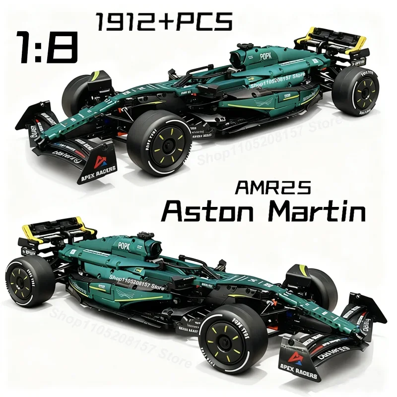 1:8 Scale Technic AMR25 F1 Sports Car Building Blocks Model Kit