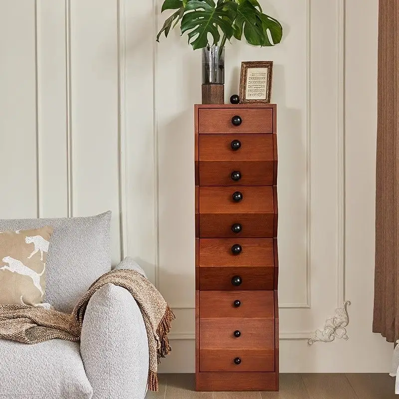 All solid wood antique cabinet multi-functional living room retro locker design sense special-shaped irregular cabinet