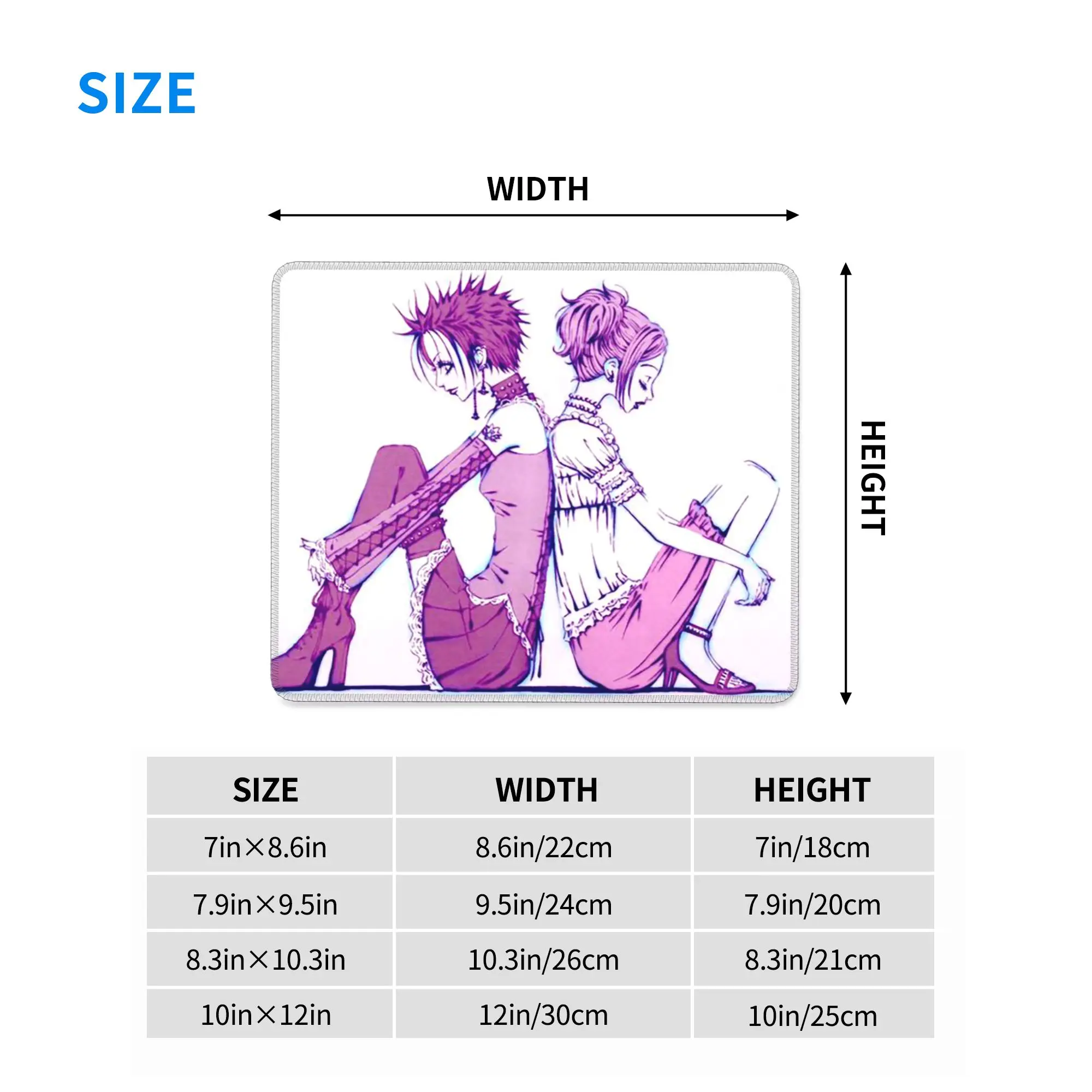 Shoujo Manga Anime Nana Mouse Pad Computer Keyboard Mouse Mat Gaming PC Laptop Desk Mat Office Accessories Table Mats
