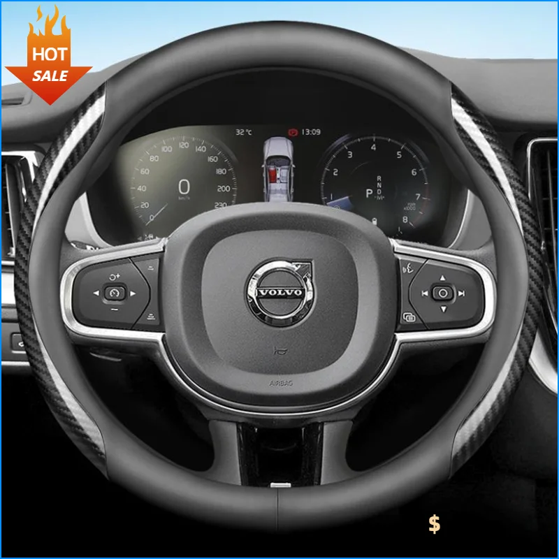 

Leather Car Steering Wheel Cover for Volvo V60 V40 XC90 S60 C30 S80L S80 XC60 V50 S40 V70 V50 S40 XC70 Auto Interior Accessories