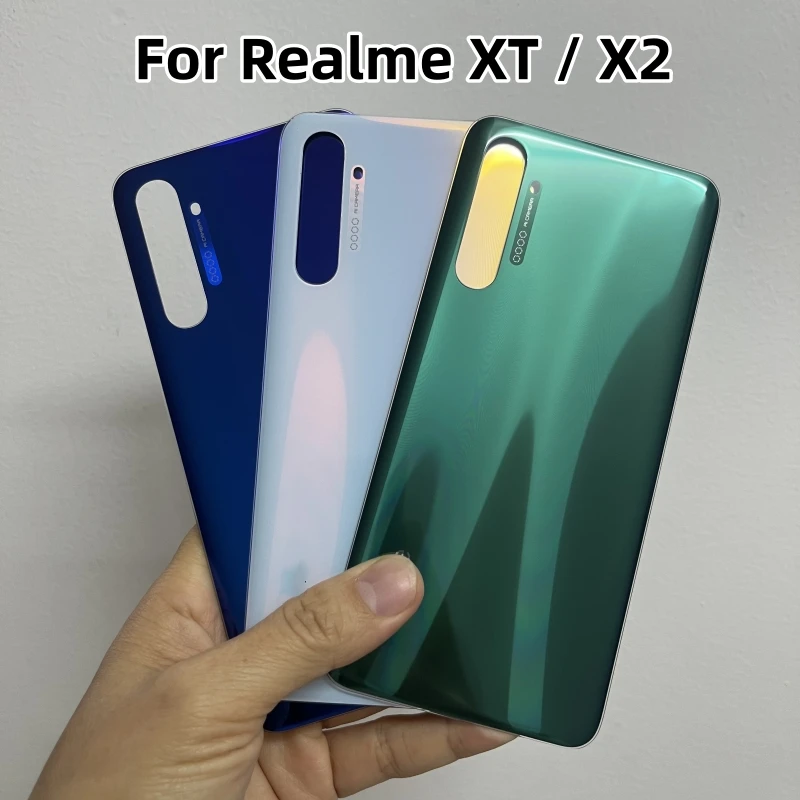 Высококачественное стекло для Realme X2 XT EMX1991 RMX1921: задняя крышка корпуса телефона, панель, крышка батарейного отсека, запчасти для ремонта