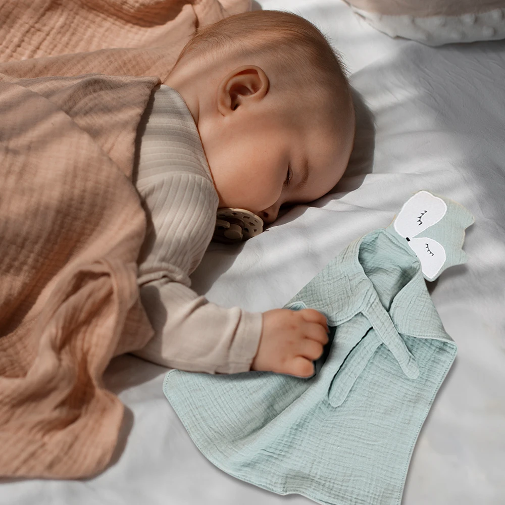 HappyFlute jednoczęściowy model lisa jednolity kolor 29*29CM super przyjazna dla skóry 100% tkanina bawełniana noworodek kojący ręcznik i zabawka