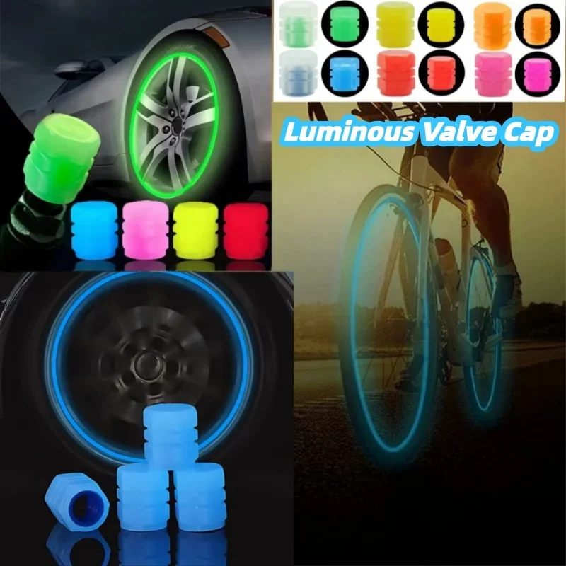 

1-20PCS Valve Caps Fluorescent Night Car Tire Valve Caps Motorcycle Bike Glowing Decor Wheel Nozzles Tyre Cap Car Accessories