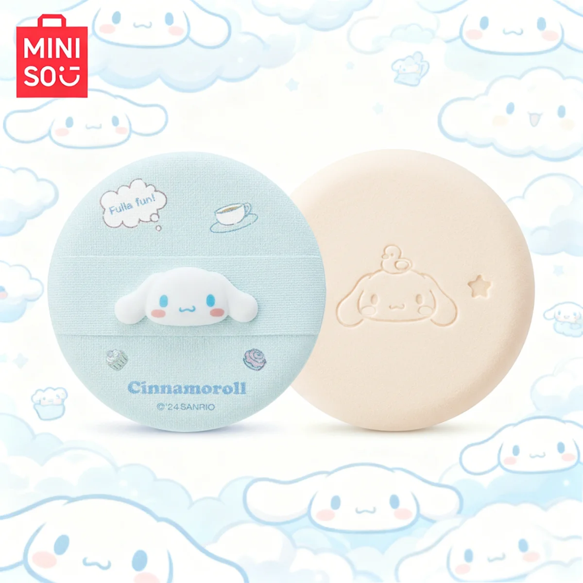 MINISO GMBH Cinnamoroll Antibacterial Concealer Pocket Air Cushion Powder Puff Does Not Fly Powder Easy To Apply Makeup