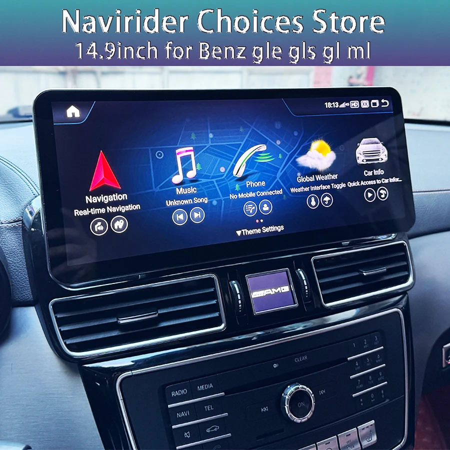 14,6 "Radio de coche 3200x1200 pantalla Qled Android para Mercedes Benz Gle Gls Gl ML 2012-2019 reproductor Multimedia de coche pantalla GPS Carplay