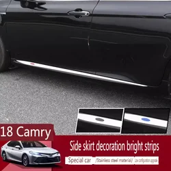 Stainless Steel Door Side Line Strip Body Skirt Molding Trim Sticker Accessories Car Styling For Toyota Camry SE XSE 2018 -2023