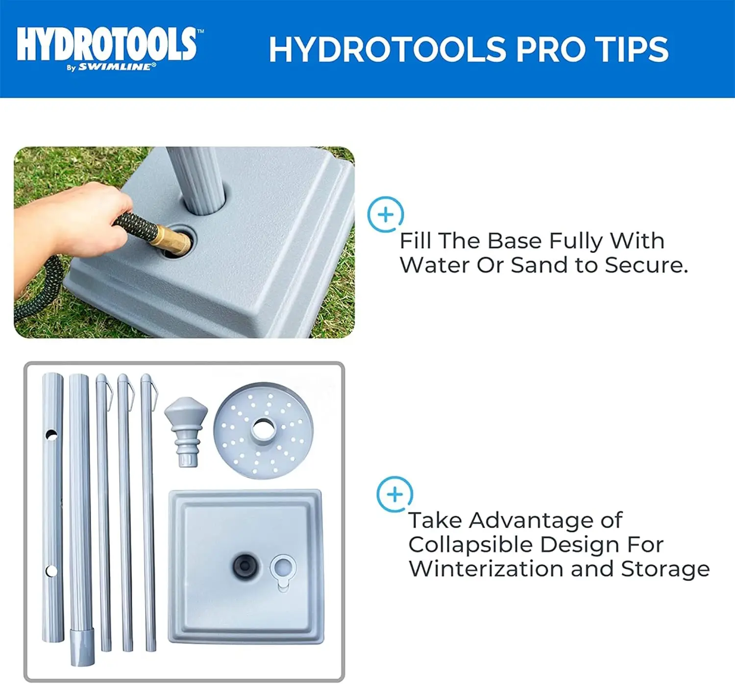 HYDROTOOLS by SWIMLINE-Premium Free Standing Toalheiros, Ajustável, Toalha com manobrista, 89033