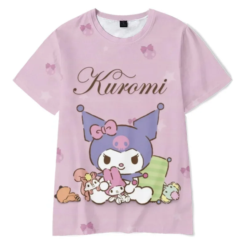 2023 Anime Cartoon Summer Kuromi T-Shirt My Melody Hello Kitty stampa 3D cartoni animati vestiti Kid Girl Boy Fashion T Shirt Casual Top