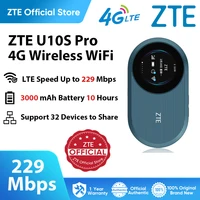 ZTE U10S Pro 4G LTE WiFi 6 enrutador WiFi de bolsillo 229Mbps enrutador móvil 3000mAh módem de tarjeta Sim portátil de viaje MiFi Hotspot 32 usuarios