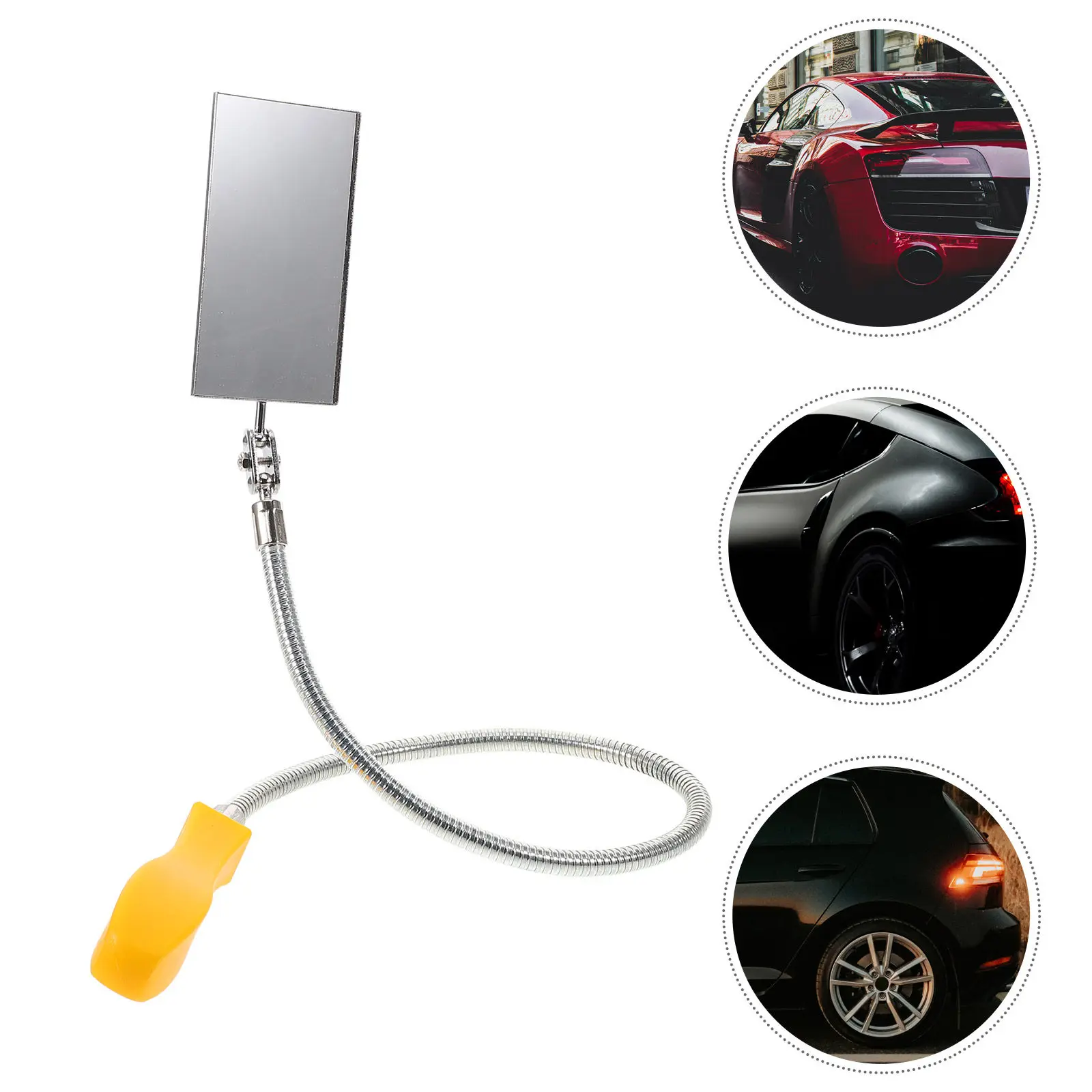 

Telescoping Inspection Mirror Non Slip Handle Extendable Round Folding 360 Rotating Car Visual Inspection Mechanical Detection