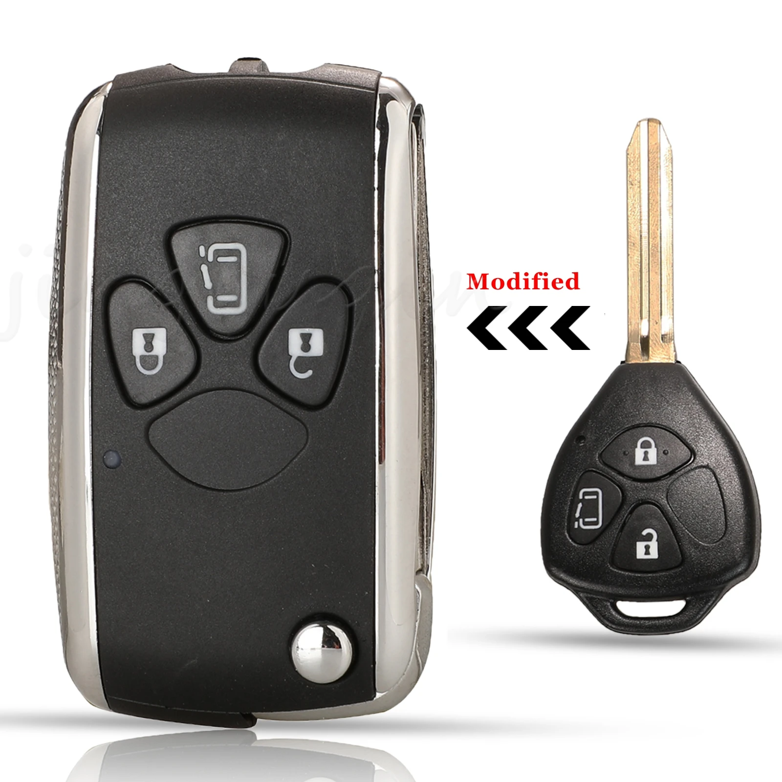 

jinyuqin 3/4 Buttons Modified Flip Remote Car key Shell For Toyota Alphard 2005 - 2009 Corolla RAV4 Camry Avlon