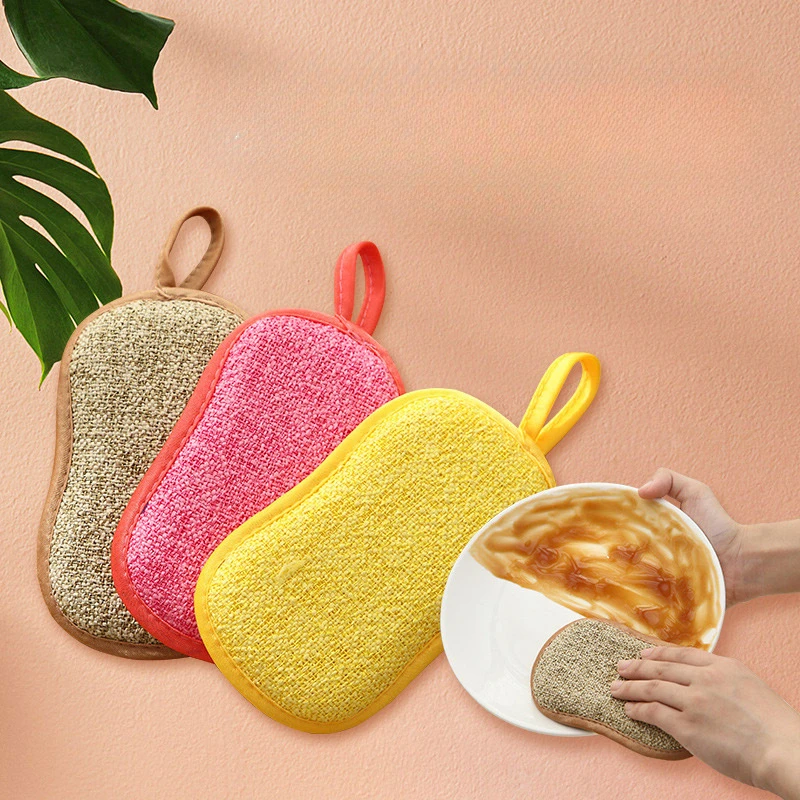 3/5/10PCS Scrub Sponges for Dishes Non-Scratch Microfiber Sponge Non Stick Pot Cleaning Sponges Kitchen Tools Wash Pot Gadgets