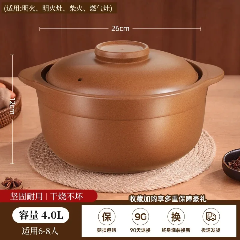 Deepen Ceramic Clay pot for cooking cookware pots and pans High temperature Crock pot Cooking Stewpot Casserole pots for cooking