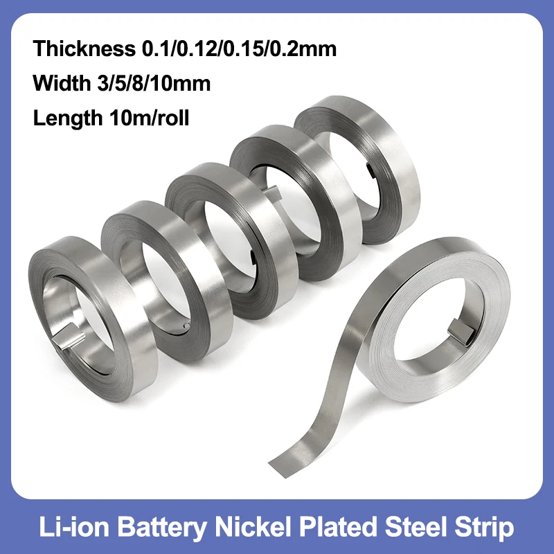 10 Meters 18650 Li-ion Battery Nickel Sheet Plate Nickel Plated Steel Belt Strip Connector Spot Welding Machine Battery Welders