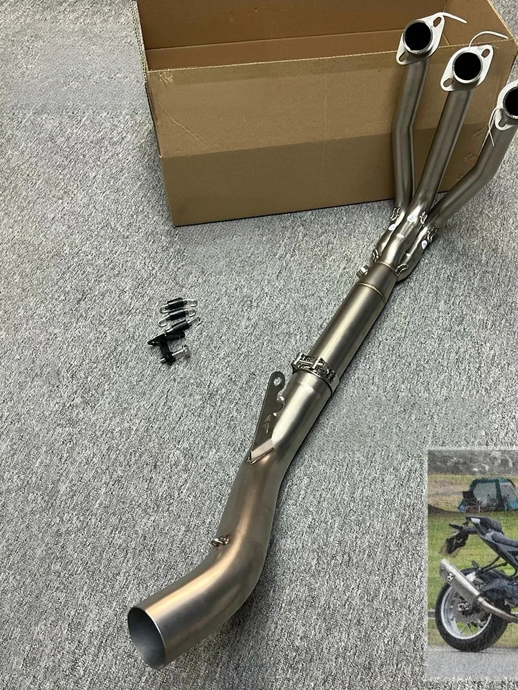 For CFMOTO 675SR Titanium Alloy Side-Exit Exhaust System 60mm Universal Rear Tailpipe Interface Precision Bent Front Mid-Section