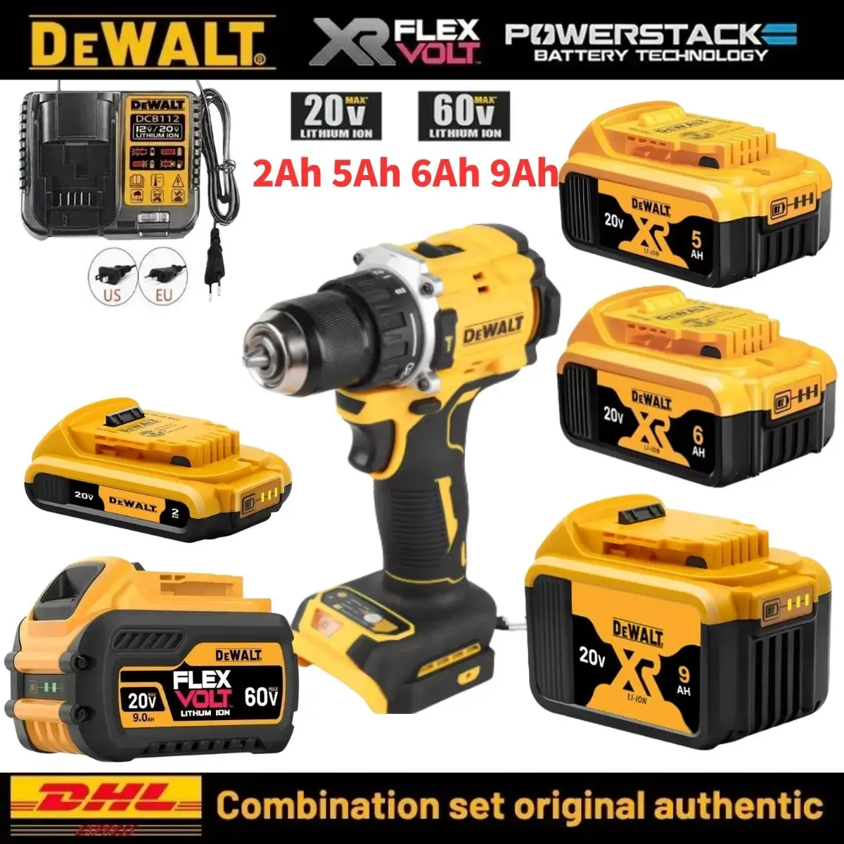 Genuine Dewalt 20V battery, power tool battery, DCB200MAX, DCB606, DCB205, DCB206, DCB209, DCB182, 2