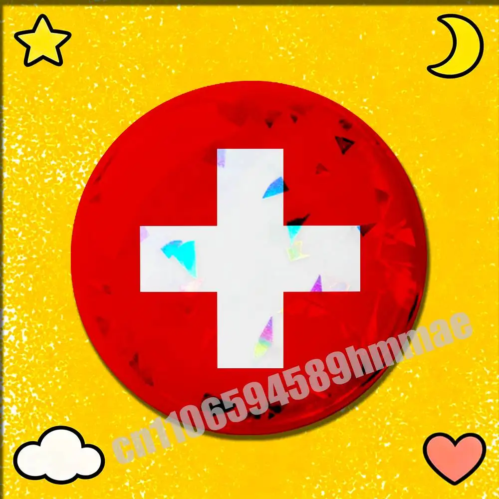 For Swiss Switzerland Emblem Round Pins Insignia Badge Case Clothes Hats 32mm Ornament Brooch Button